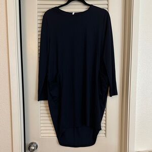 Navy Long Sleeve Tunic Dress